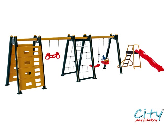 08-30790 - Kaydıraklı Tırmanmalı Metal Salıncak Seti